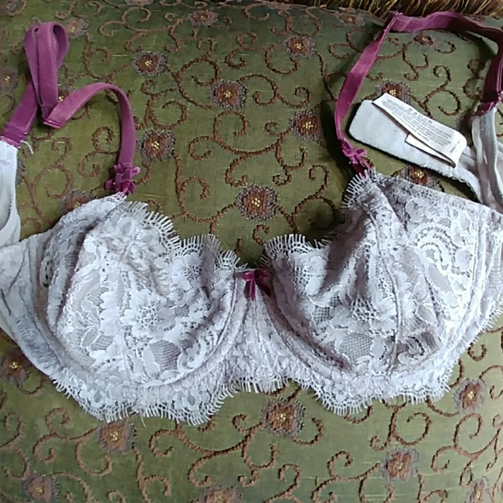 32d lace lavender bra push up